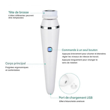 Brosse de nettoyage du visage 4 en 1